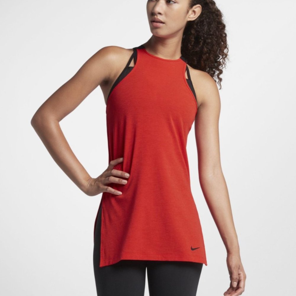 Nike Dri-Fit Slim Racer Training Tank Small Orange